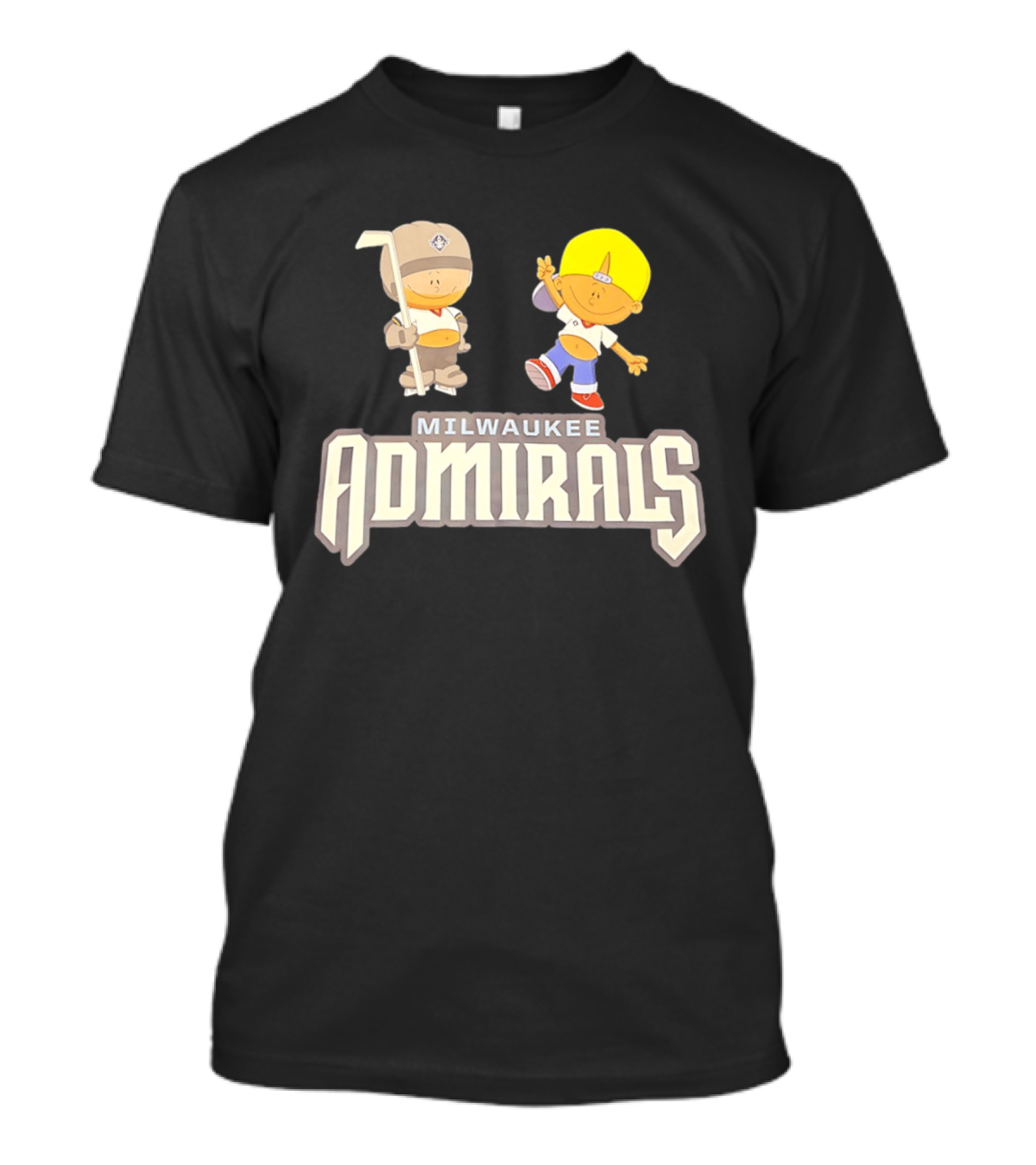Milwaukee Admirals Cartoon Characters Hockey Kids T-Shirt