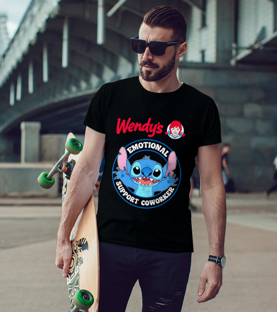 Wendy's Emotional Support Coworker Stitch Bluey T-Shirt