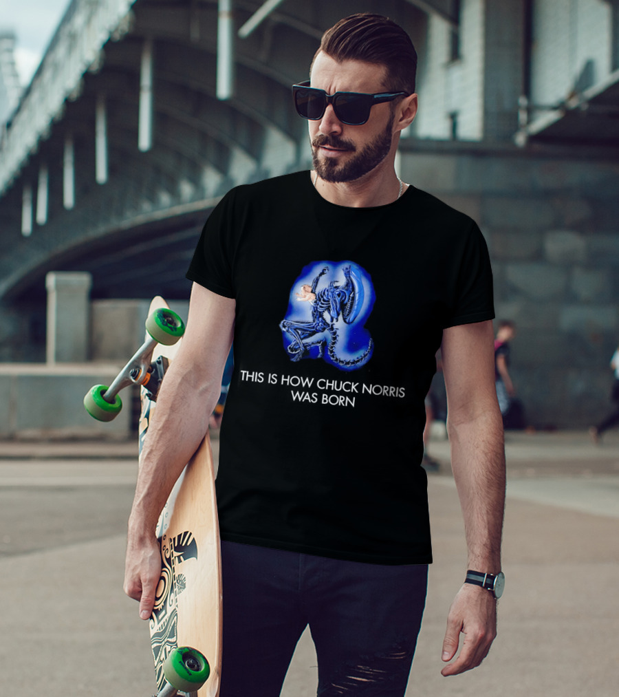 Xenomorph This Is How Chuck Norris Was Born T-Shirt