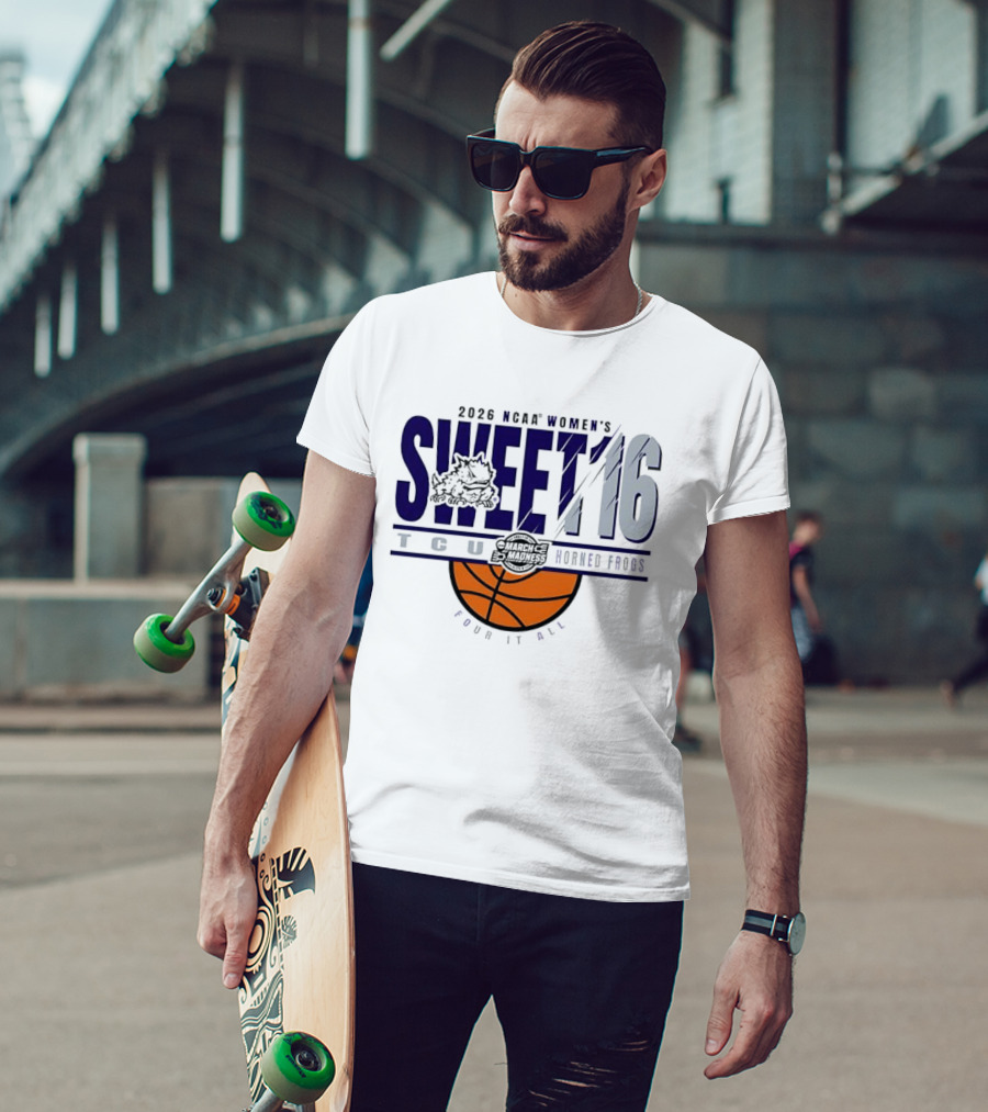 2026 NCAA Women's Sweet 16 TCU Horned Frogs Basketball Frog It All T-Shirt