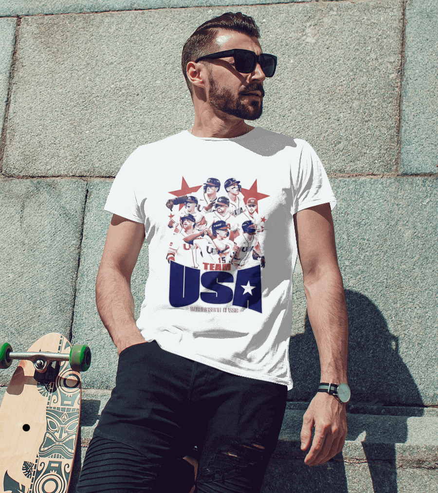TEAM USA Baseball World Classic Players Lineup Stars T-Shirt