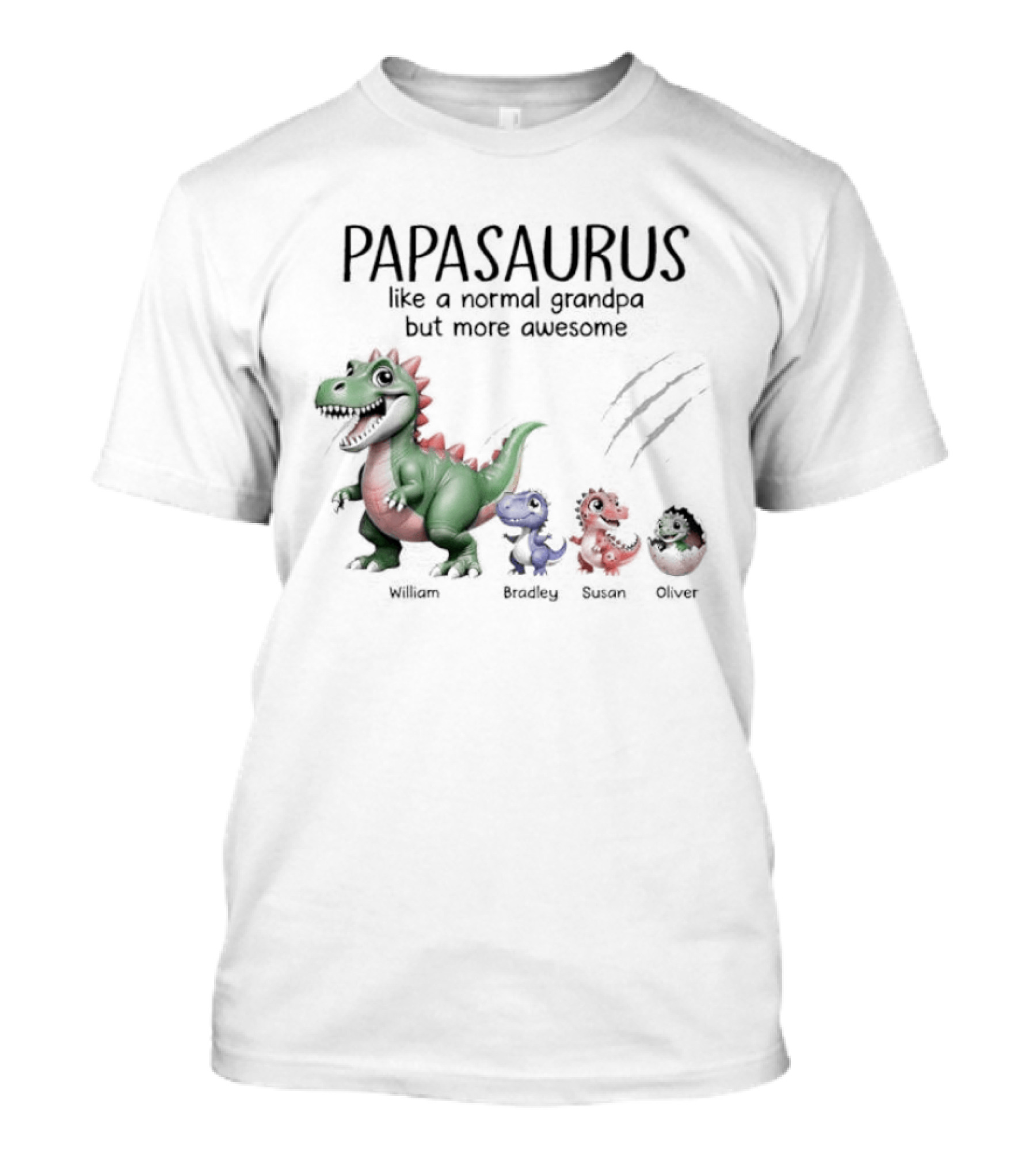 Papasaurus Like A Normal Grandpa More Awesome Dinosaur Family T-Shirt