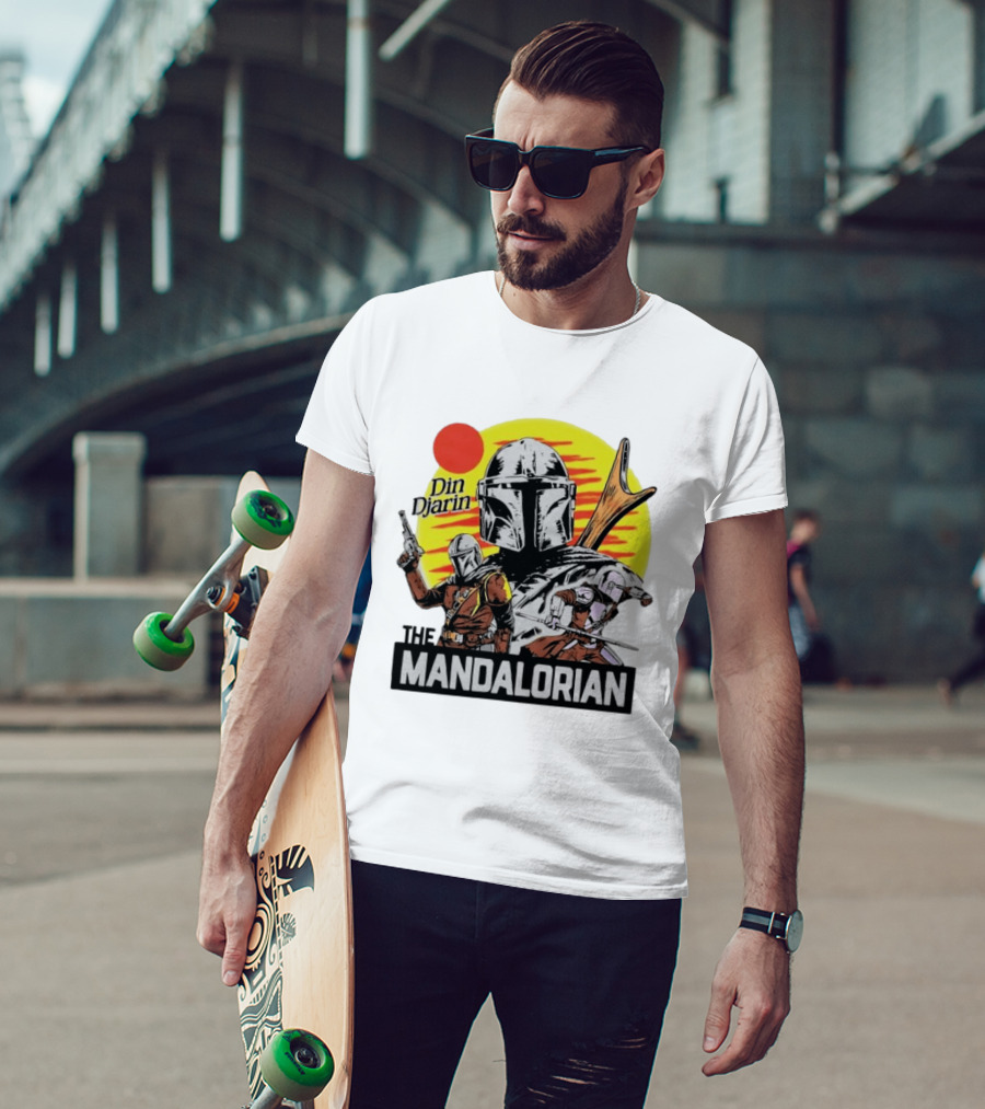 The Mandalorian Din Djarin Star Wars Retro Comic T-Shirt