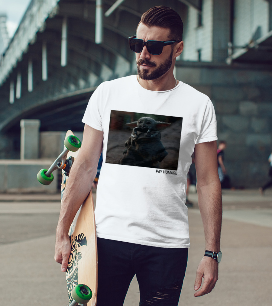 Pay Homage Grogu The Mandalorian Star Wars Iconic Baby Yoda T-Shirt