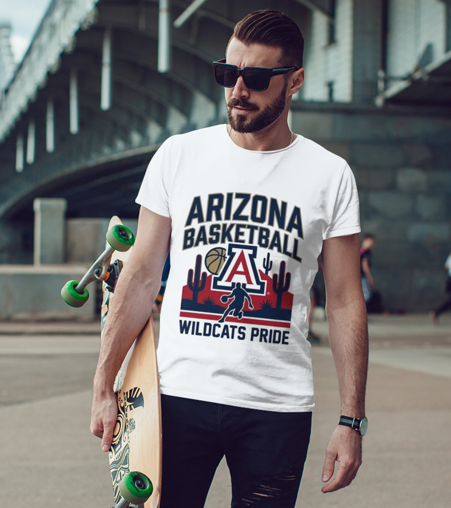 Arizona Wildcats Basketball Pride Cactus And Player T-Shirt