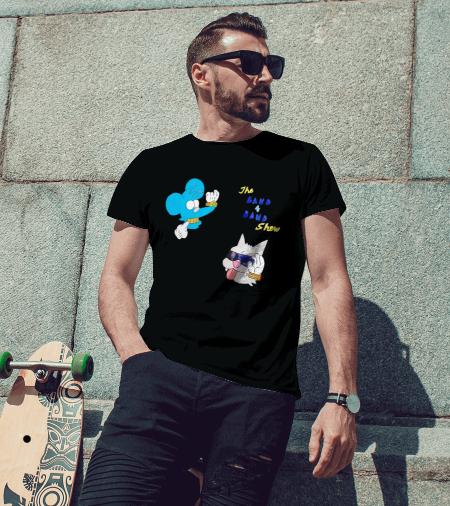 The Itchy And Scratchy Band 4 Band Show Cartoon Characters T-Shirt