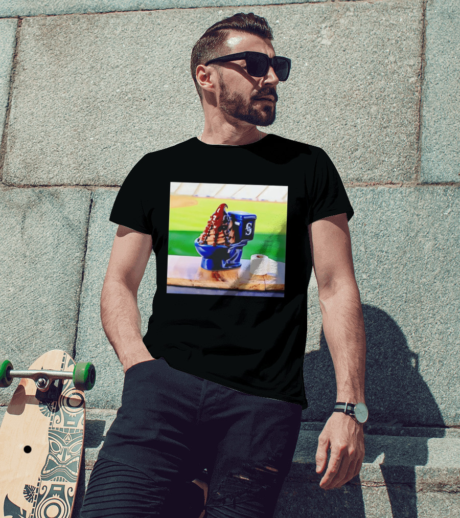 Mariners Big Dumper Sundae Chocolate Ice Cream Toilet Stadium T-Shirt