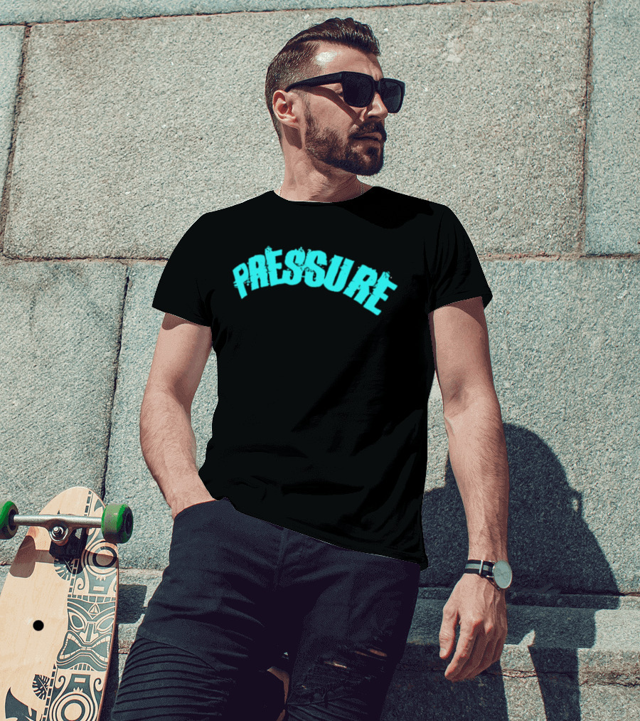 Pressure Teal Distressed Arched T-Shirt