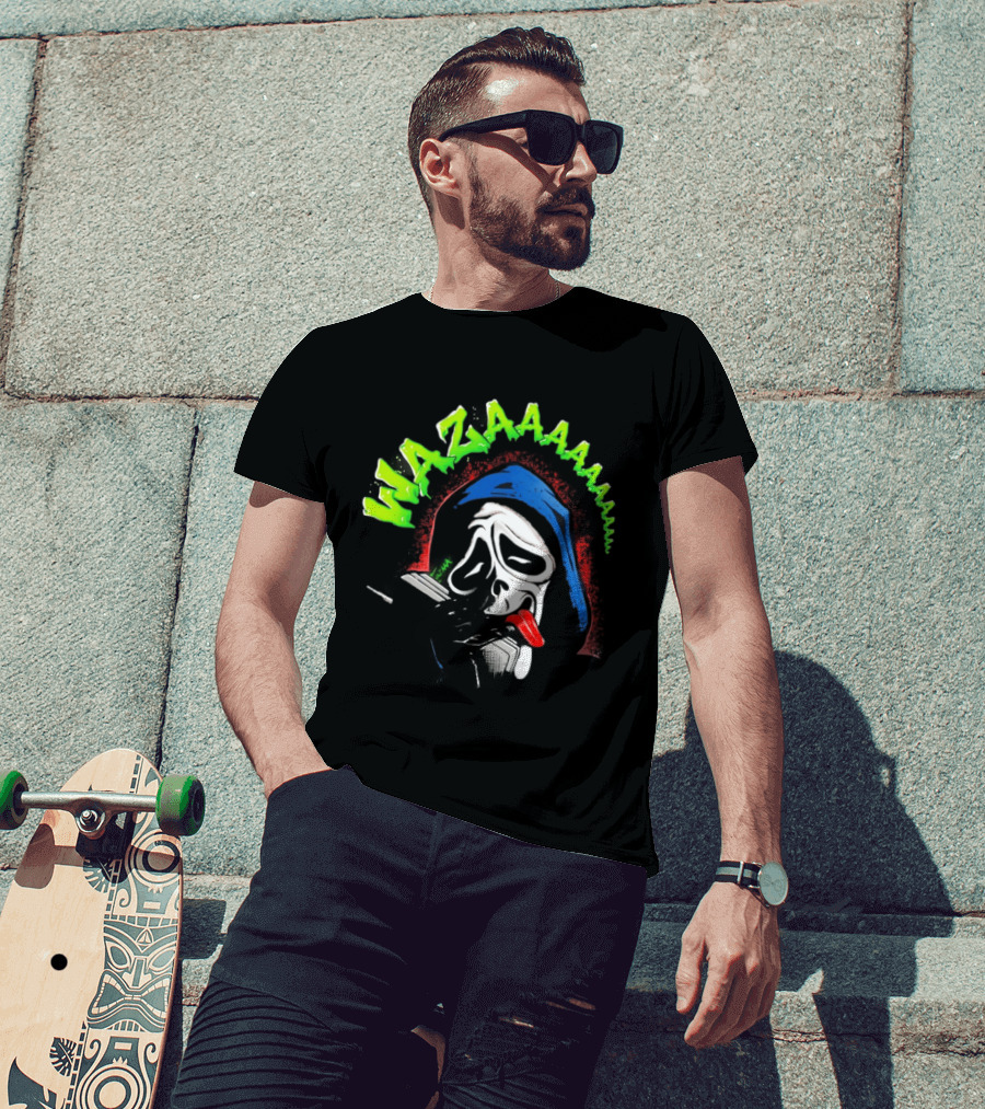 Scary Movie Ghostface Wazaaa Scream Mask Colorful Expression T-Shirt
