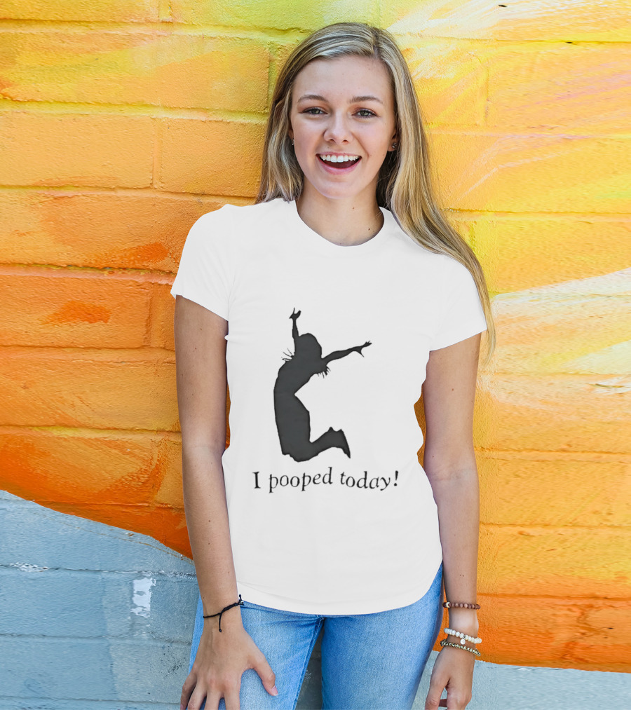 I Pooped Today Jumping Silhouette Celebration T-Shirt