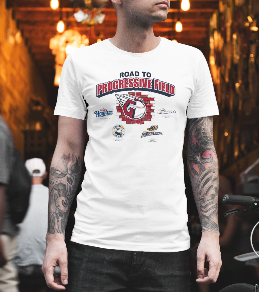 Cleveland Guardians Road to Progressive Field Hornets Clippers 401 Hawks T-Shirt
