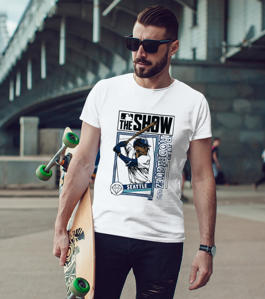 MLB The Show Julio Rodriguez Seattle Mariners Caricature 44 T-Shirt