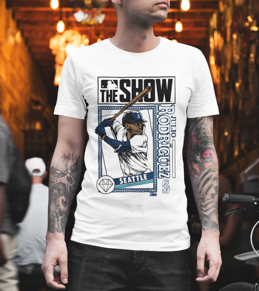 MLB The Show Julio Rodriguez Seattle Mariners Caricature 44 T-Shirt