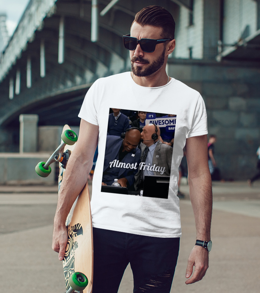 Dick Vitale Kissing Charles Barkley Almost Friday It's Awesome Baby T-Shirt