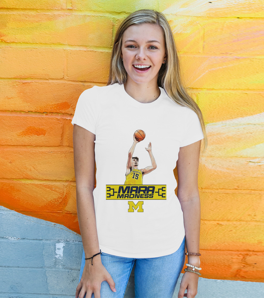 Mara Madness University Of Michigan Basketball Aday Mara Number 15 T-Shirt