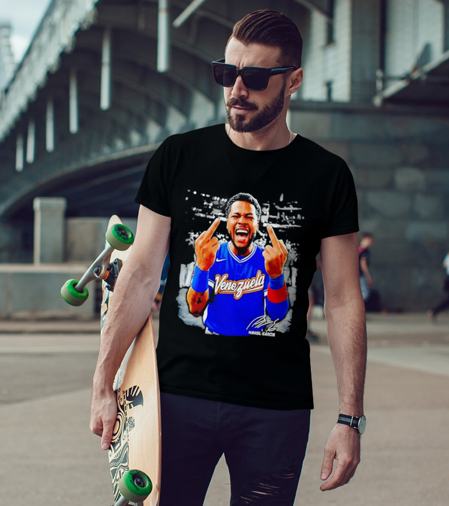 Maikel Garcia Venezuela 2026 MVP Middle Finger Baseball Team T-Shirt