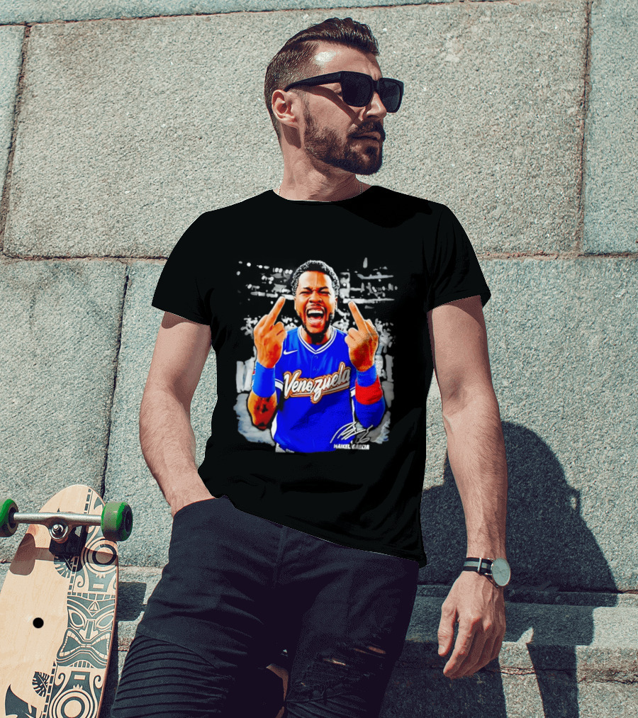 Maikel Garcia Venezuela 2026 MVP Middle Finger Baseball Team T-Shirt