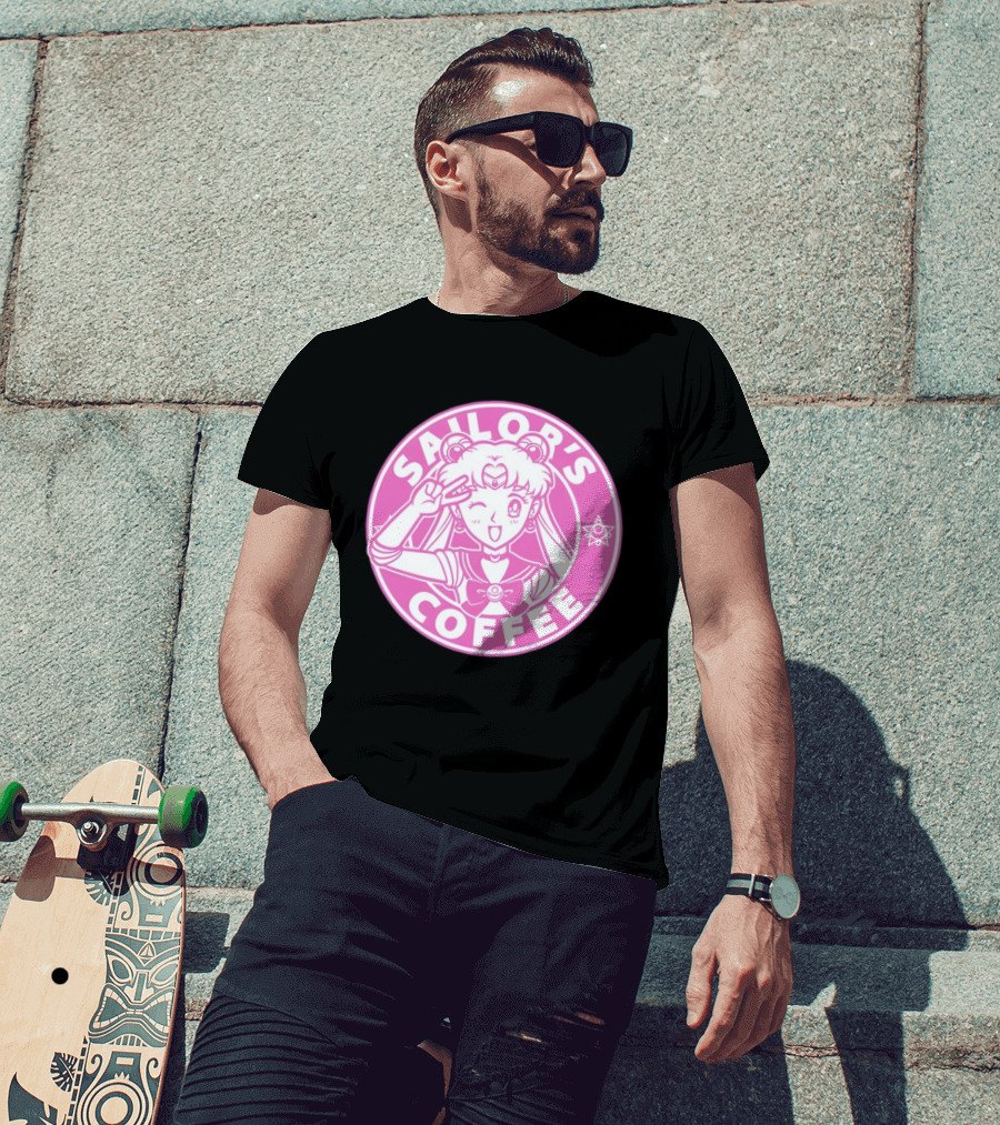 Sailor's Coffee Pink Winking Moon T-Shirt