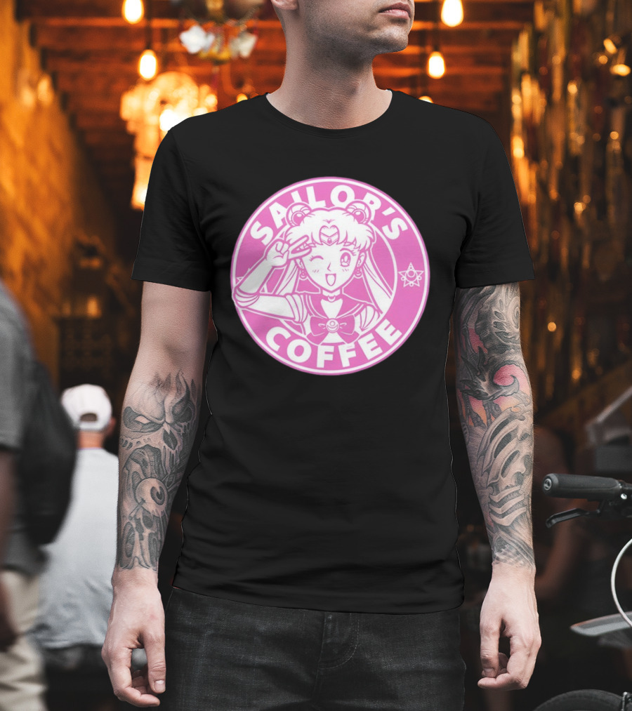 Sailor's Coffee Pink Winking Moon T-Shirt
