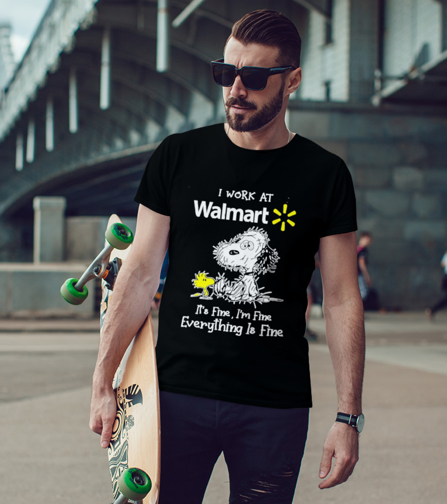 Snoopy Woodstock Walmart I Work At Everything Is Fine T-Shirt