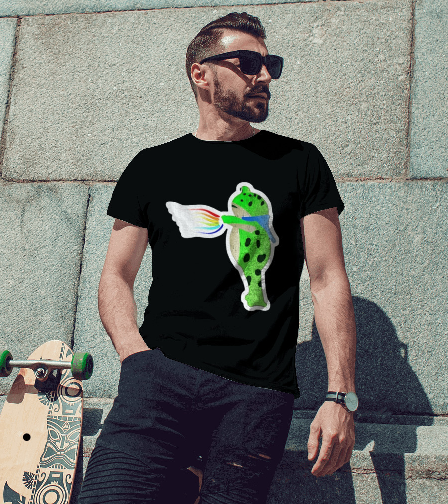 Portland Frog Holding Rainbow Flag LGBT Pride Anti Maga Protest T-Shirt