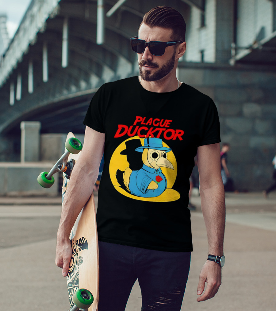 Plague Ducktor Holding Rose Doctor Costume Duck T-Shirt
