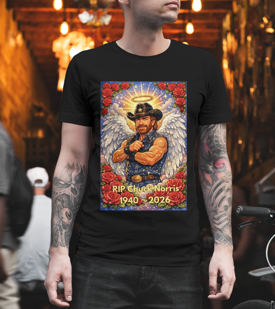 RIP Chuck Norris Angelic Cowboy Tribute 1940 2026 T-Shirt