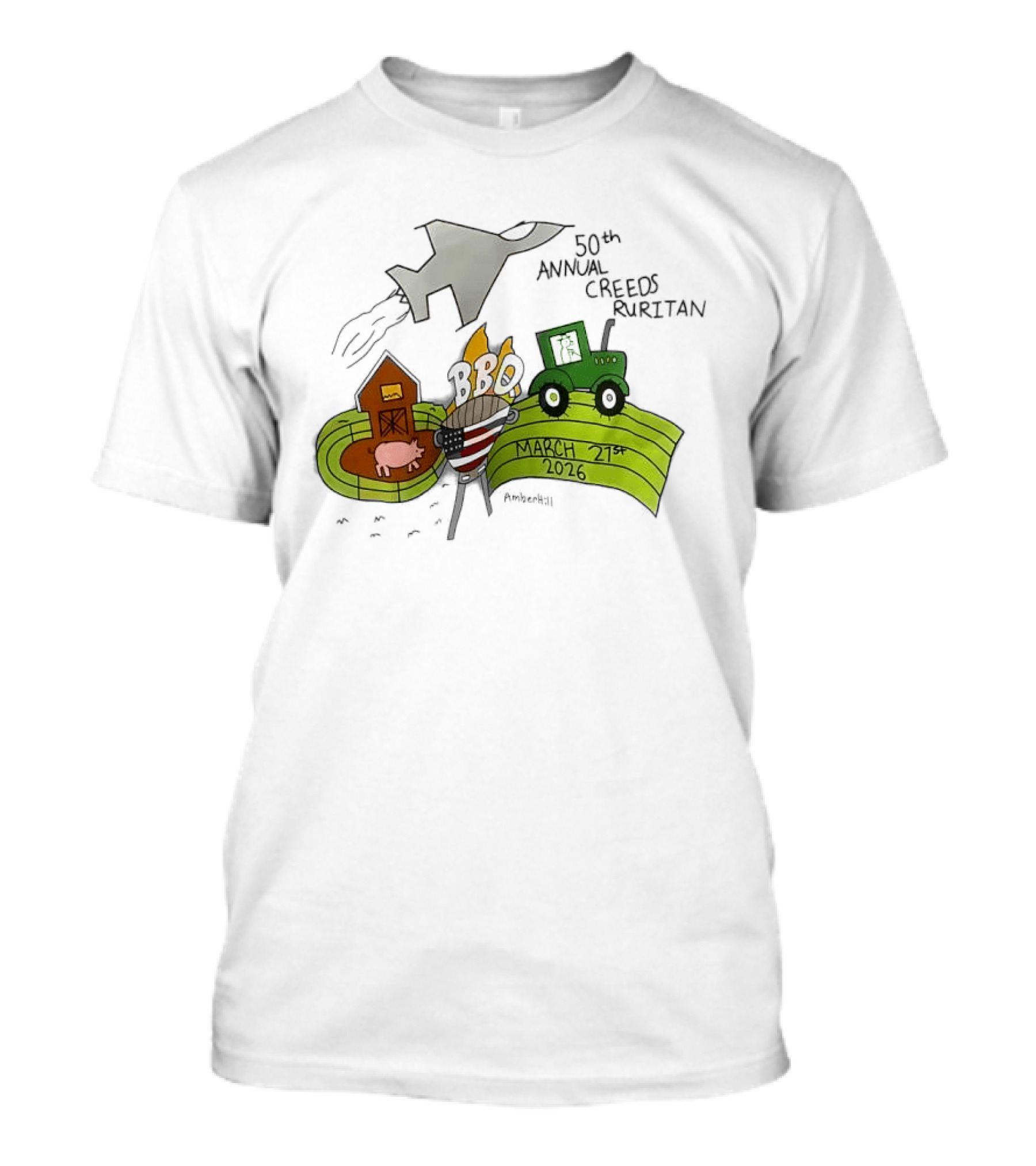 50th Annual Creeds Ruritan March 21st 2026 Farm Scene With Tractor And Barn T-Shirt