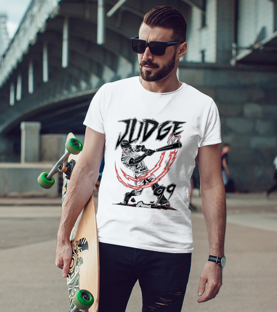 Aaron Judge 99 Yankees Baseball Power Swing Flame T-Shirt