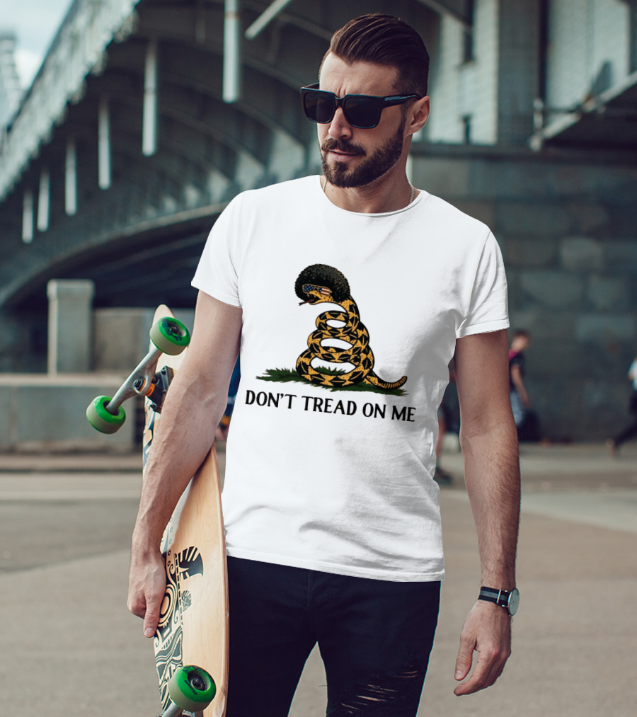 Don't Tread On Me American Flag Afro Snake T-Shirt