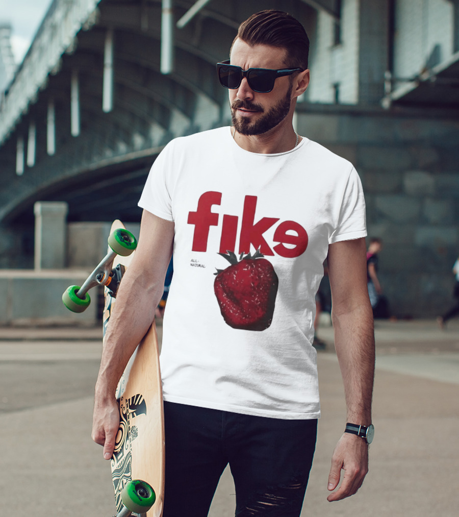 Fike All Natural Strawberry Red Bold Fresh Fruit T-Shirt