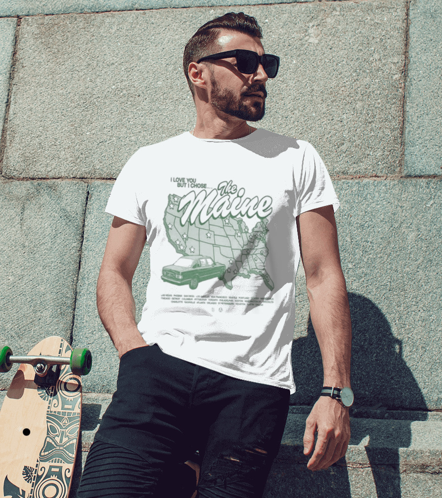 The Maine Tour March April 2026 Map T-Shirt