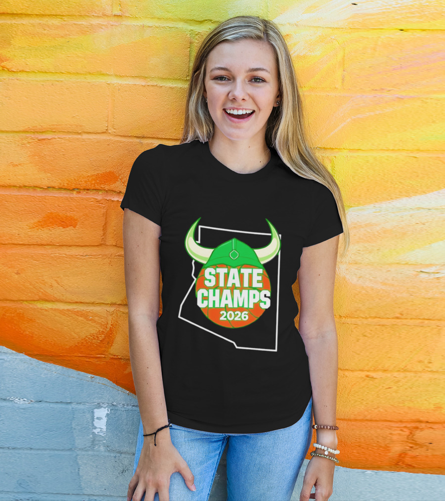 State Champs 2026 Arizona Basketball Viking Helmet T-Shirt