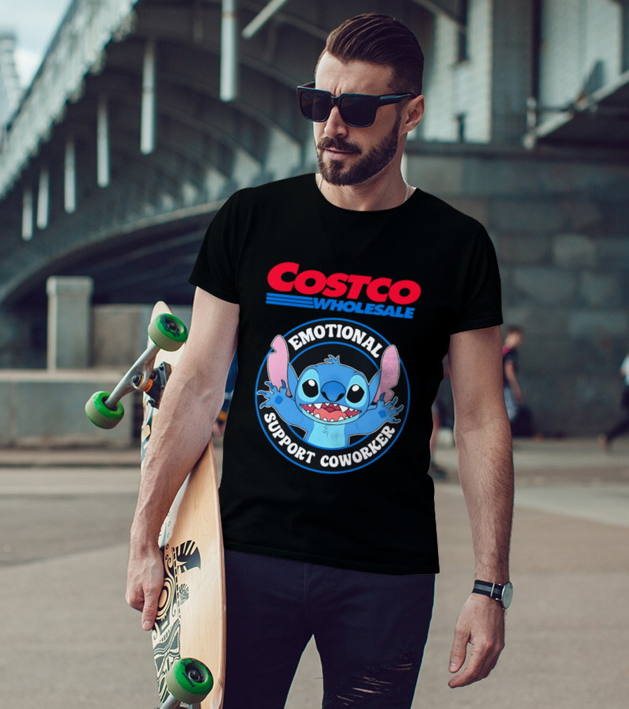 Costco Wholesale Emotional Support Coworker Stitch T-Shirt