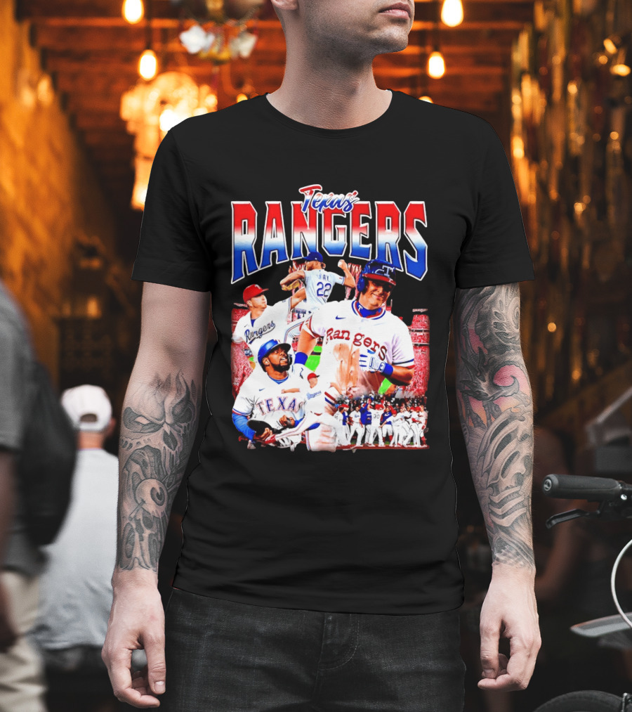Texas Rangers Celebrate Baseball Team Collage 2025 T-Shirt