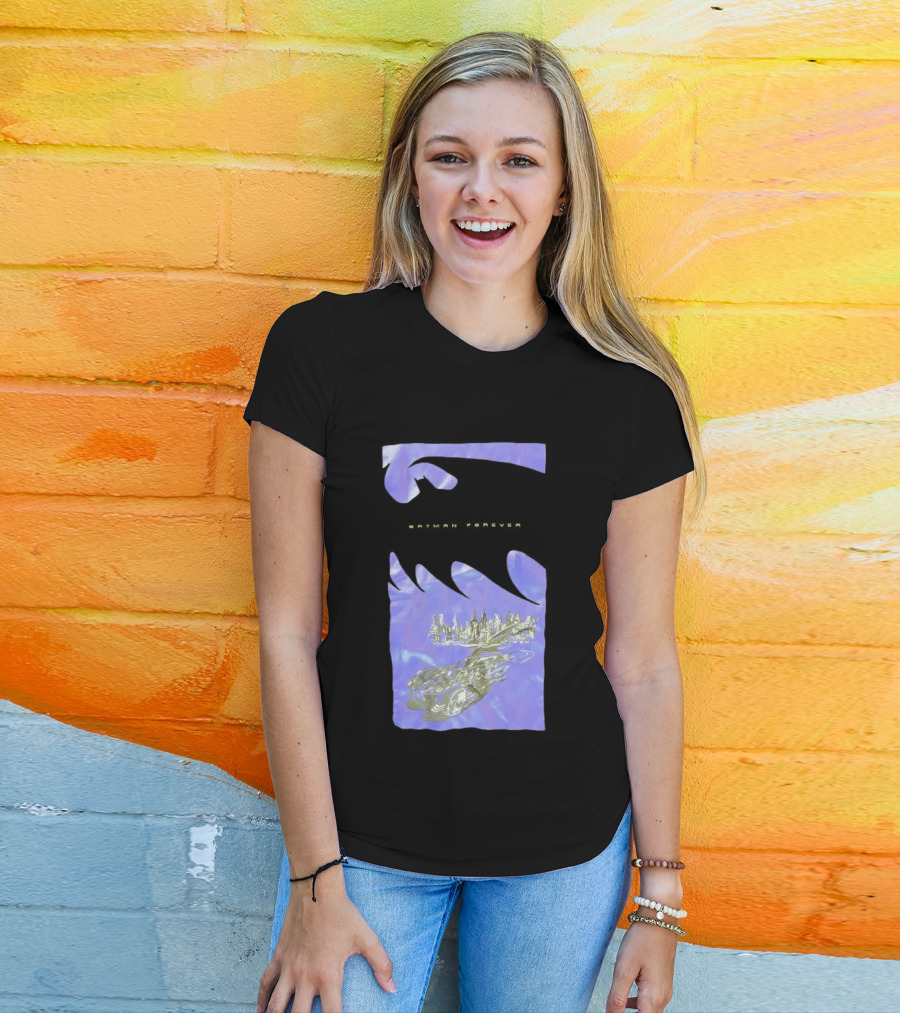 Photos Of A Batman Forever Gotham City Skyline Batmobile T-Shirt
