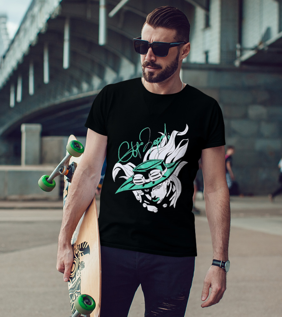 Gyro Zeppeli Jojo's Bizarre Adventure Illustration Signature T-Shirt