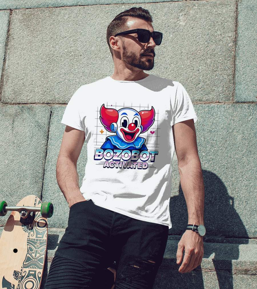 Bozo The Clown Bozobot Activated Retro Robot Clown Aesthetic T-Shirt