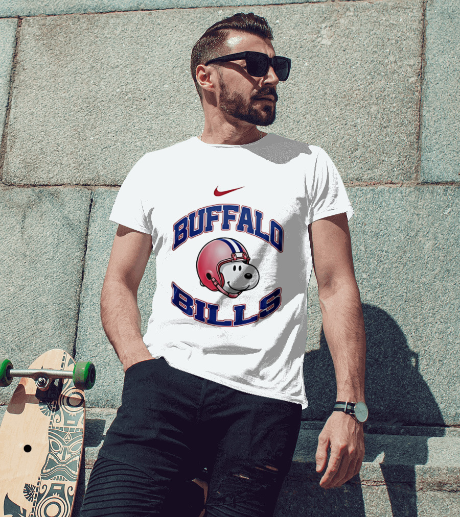 Buffalo Bills Snoopy Football 2026 Nike Collaboration T-Shirt