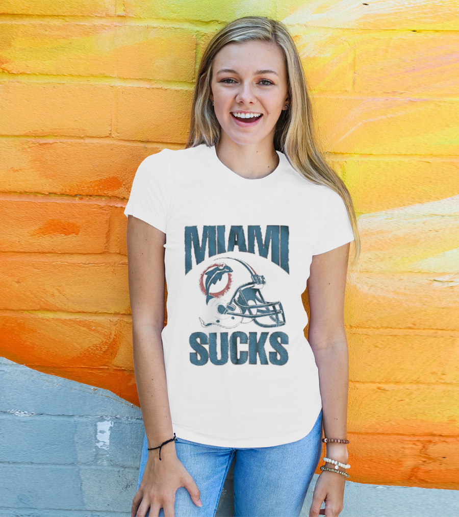 Miami Sucks Dolphins Helmet Football 2025 T-Shirt