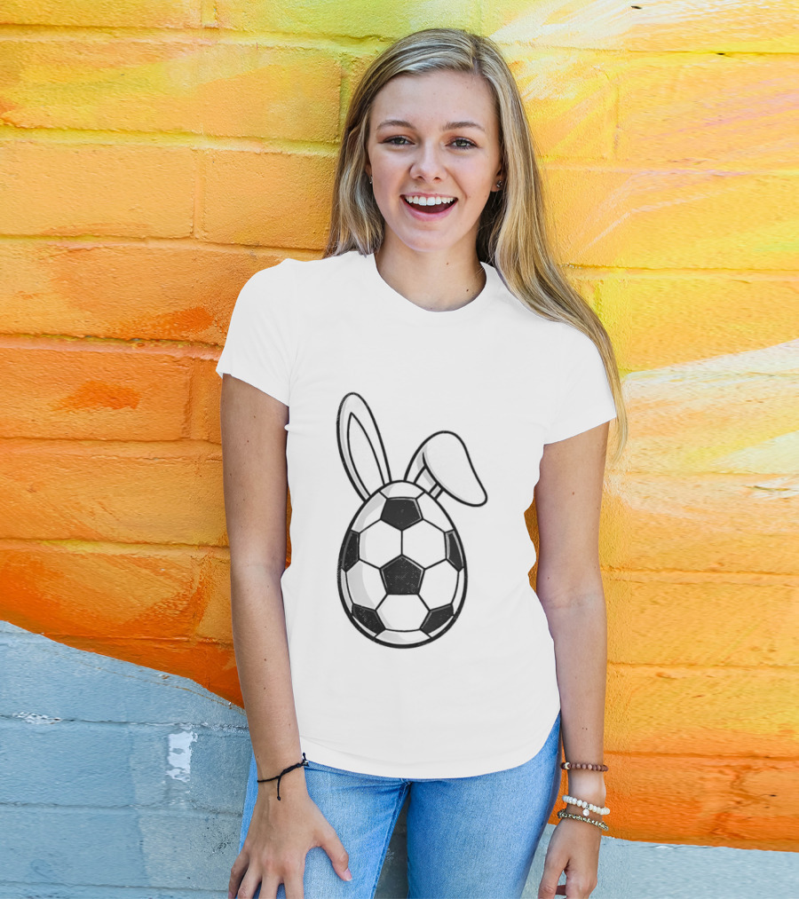 Happy Easter Bunny Ears Soccer Egg T-Shirt