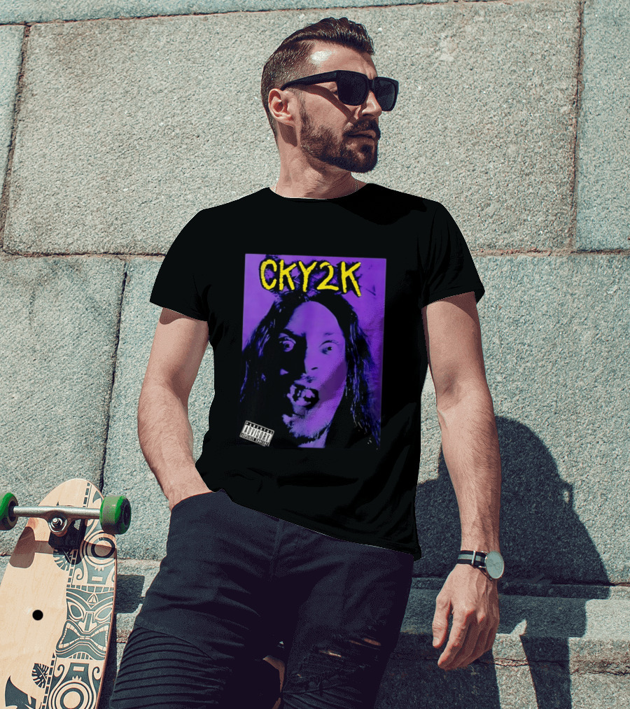 CKY2K Explicit Content Purple Portrait Bam Margera T-Shirt