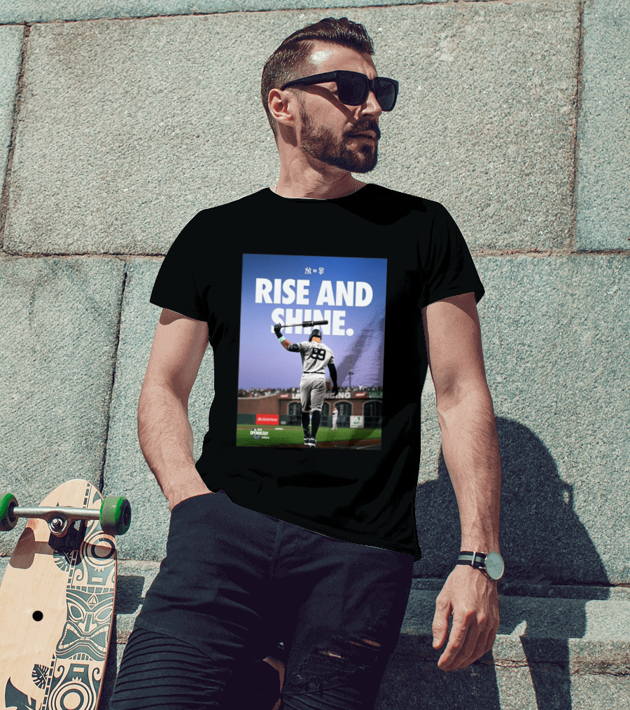 MLB New York Yankees Vs San Francisco Giants Opening Day 2026 Rise And Shine Yankees Player On Field T-Shirt