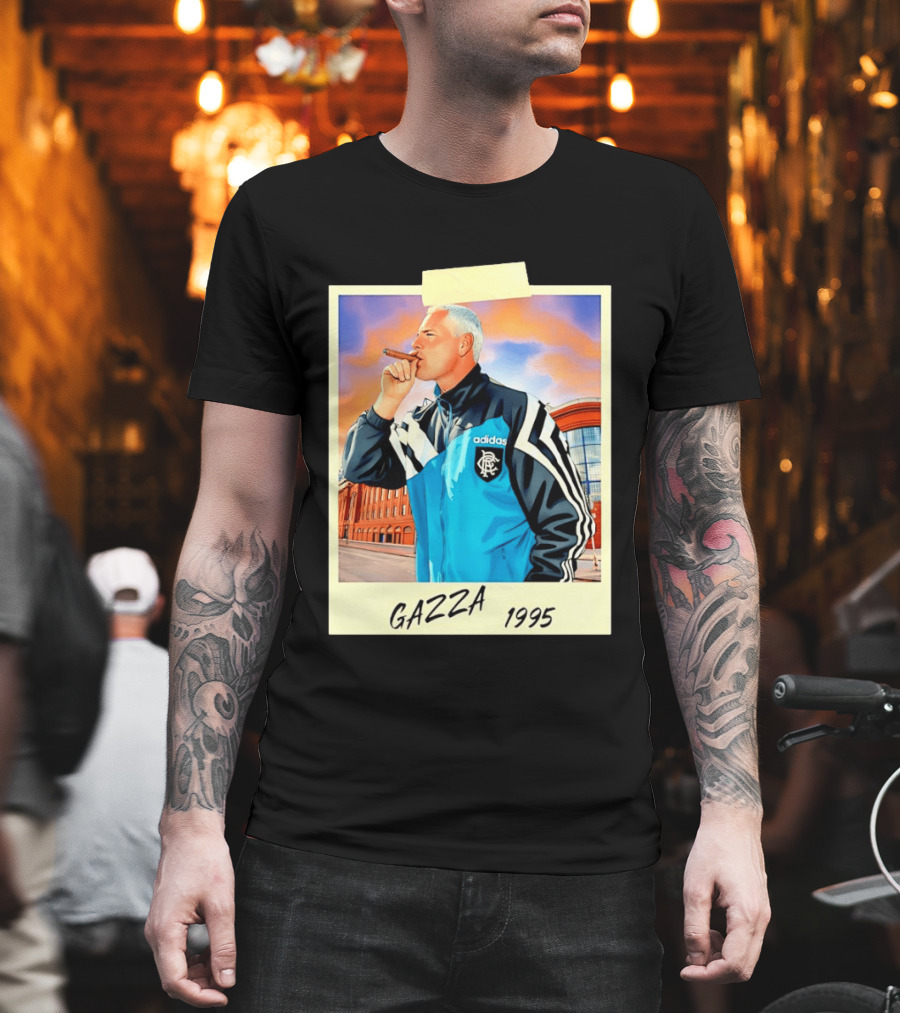 Paul Gascoigne Gazza 1995 Rangers Adidas Jacket T-Shirt