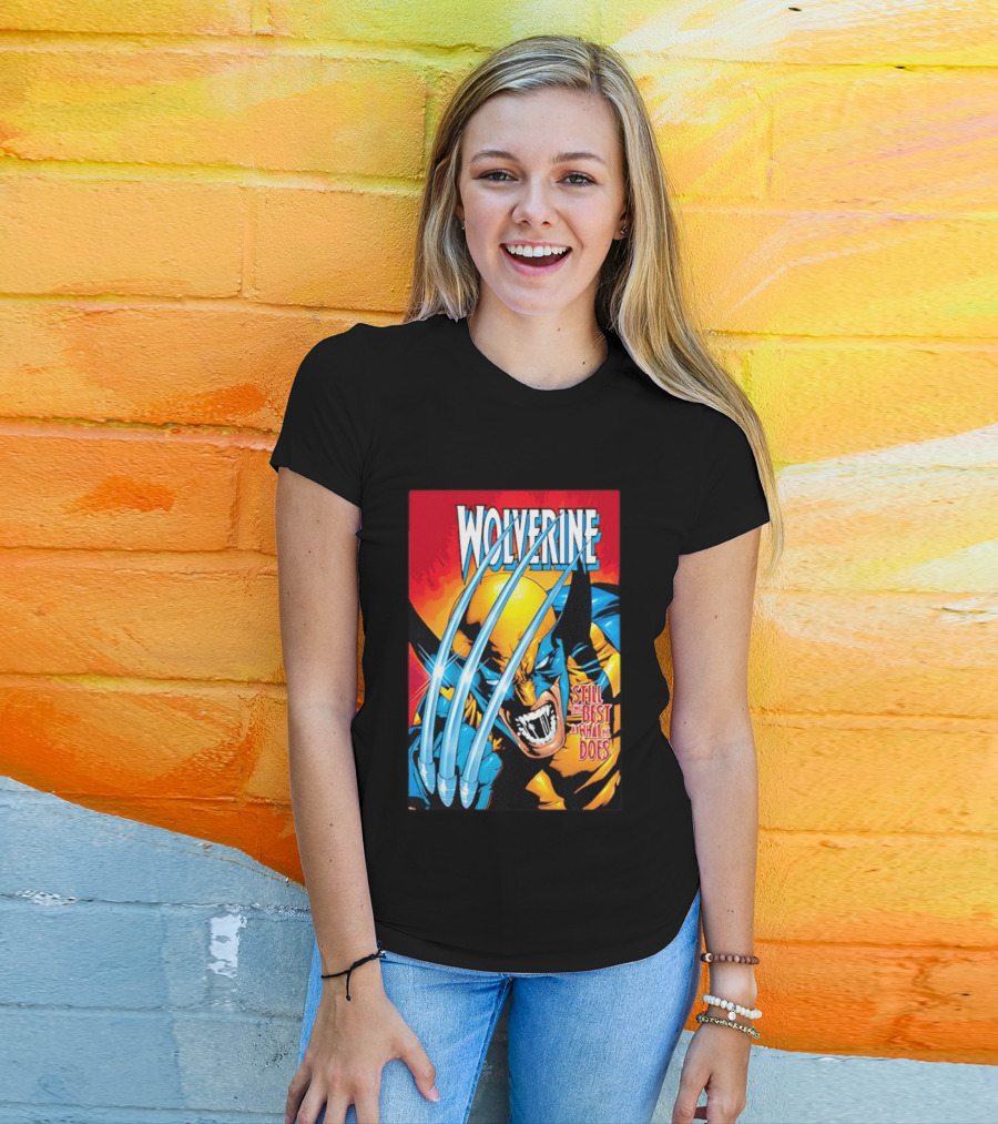 Wolverine Still The Best At What He Does Comic Style Claws Action T-Shirt