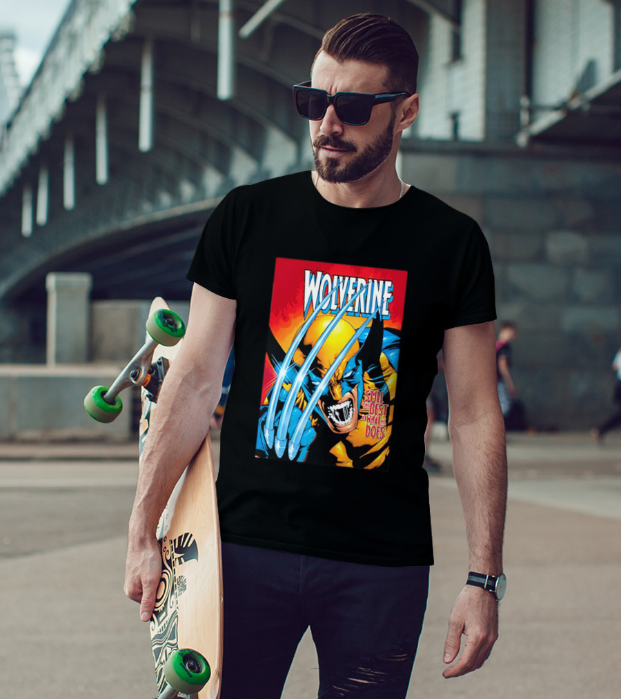 Wolverine Still The Best At What He Does Comic Style Claws Action T-Shirt