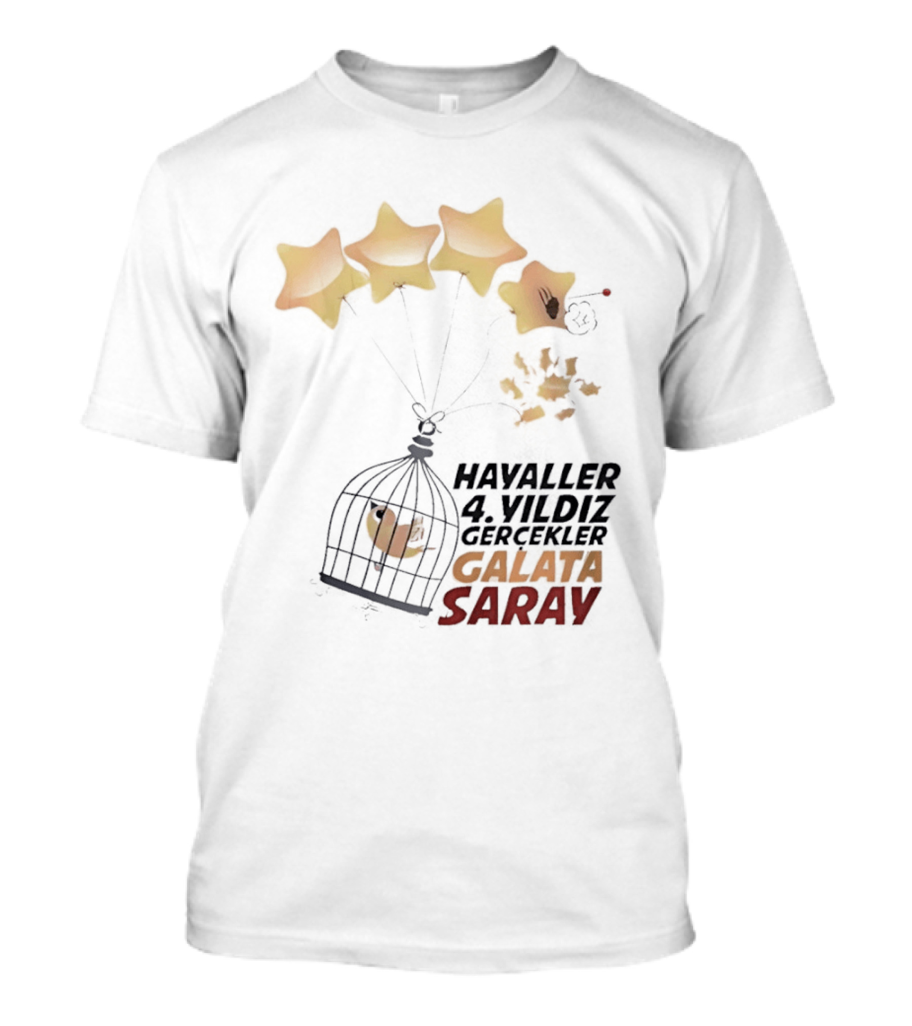 Havaller 4 Yıldız Gerçekler Galata Saray Turkish Football Club Stars T-Shirt