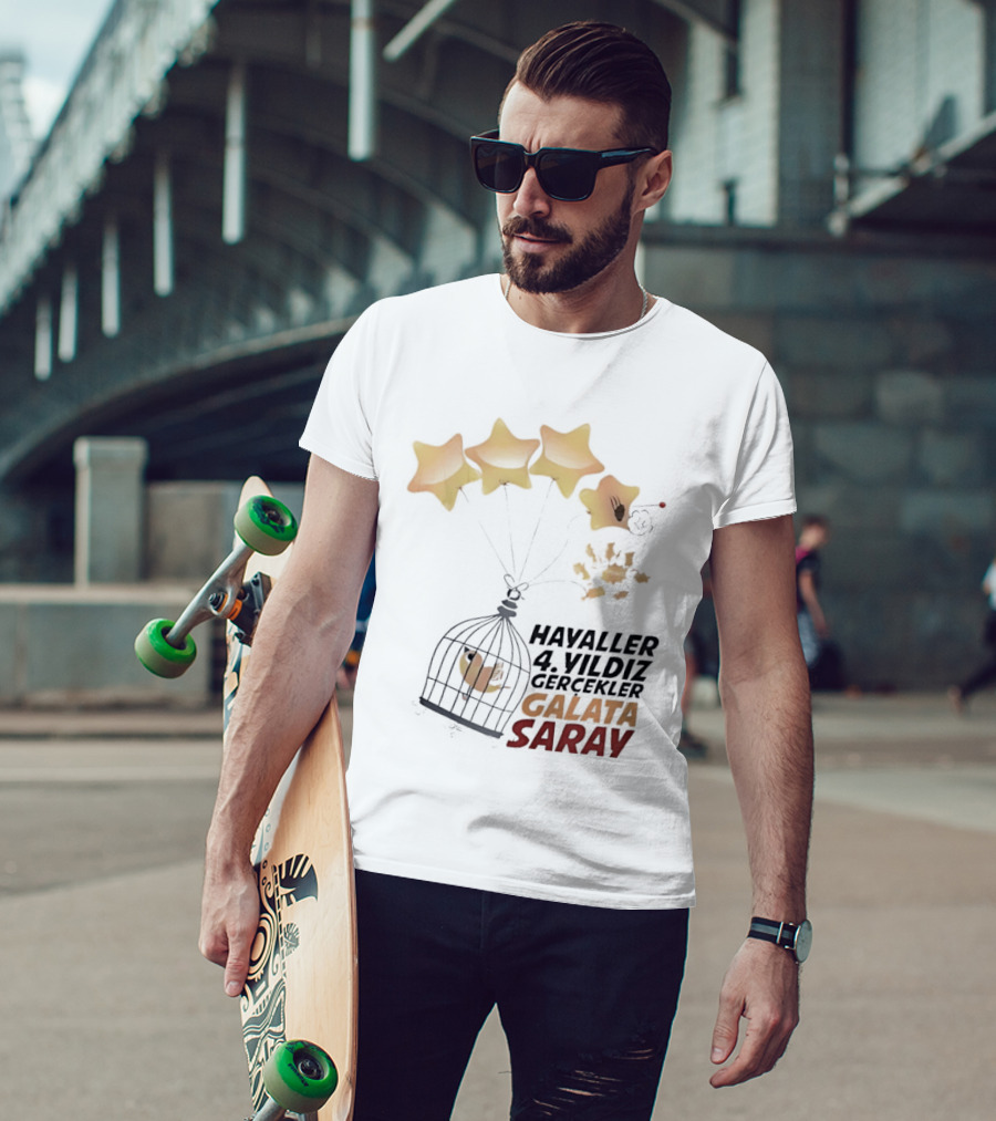 Havaller 4 Yıldız Gerçekler Galata Saray Turkish Football Club Stars T-Shirt