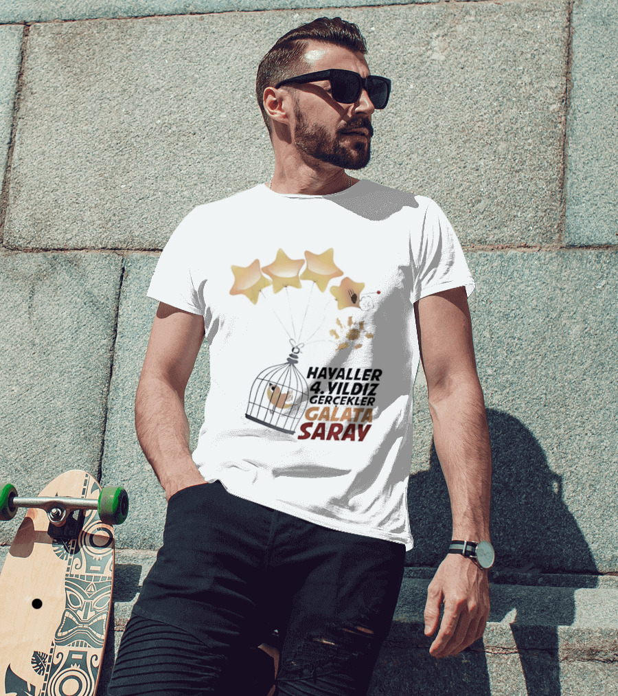 Havaller 4 Yıldız Gerçekler Galata Saray Turkish Football Club Stars T-Shirt