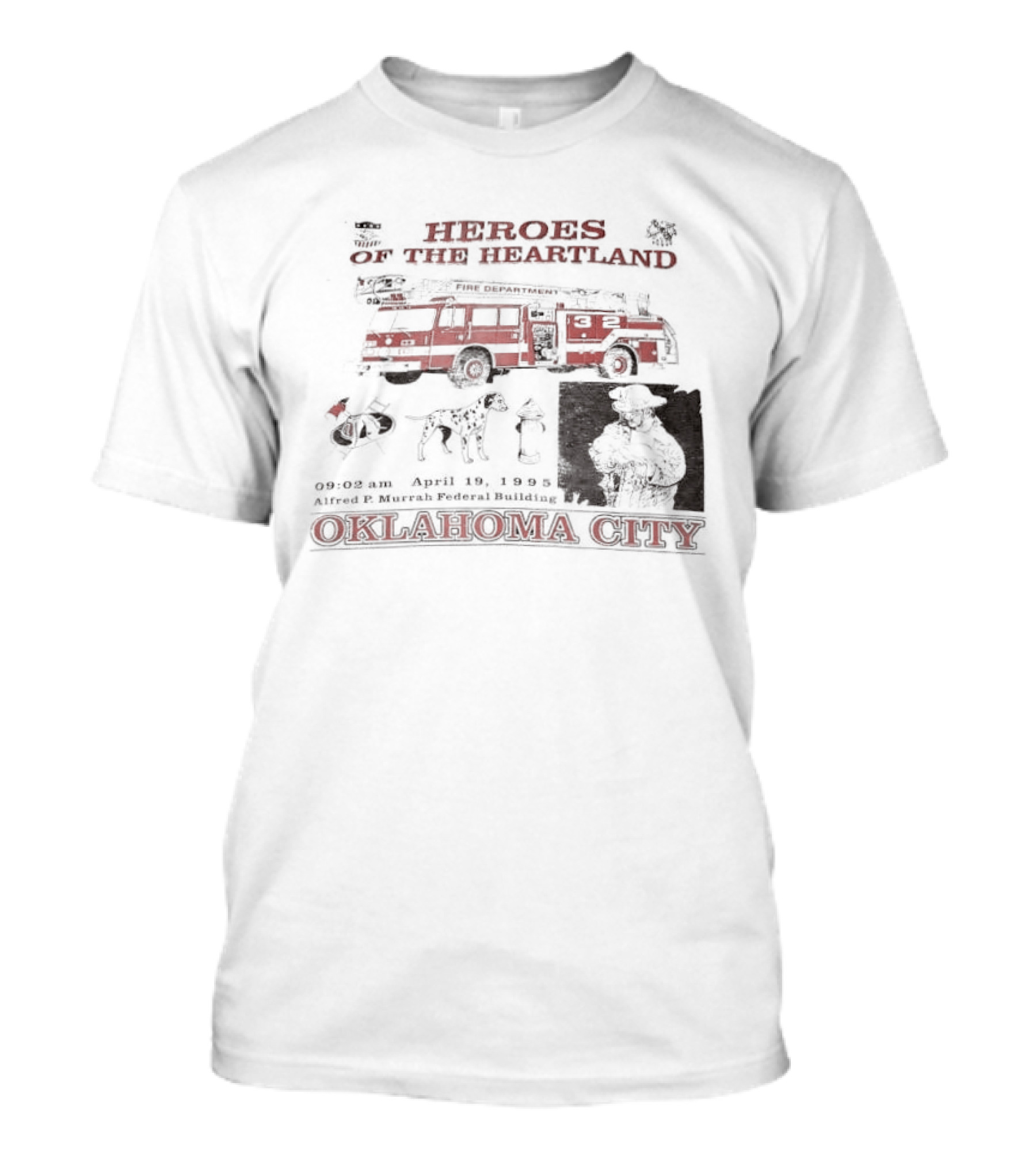 Heroes Of The Heartland Fire Truck Oklahoma City T-Shirt